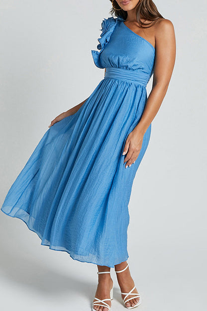 Vestidos sexys sin mangas con hombros caídos y volantes fruncidos (3 colores)