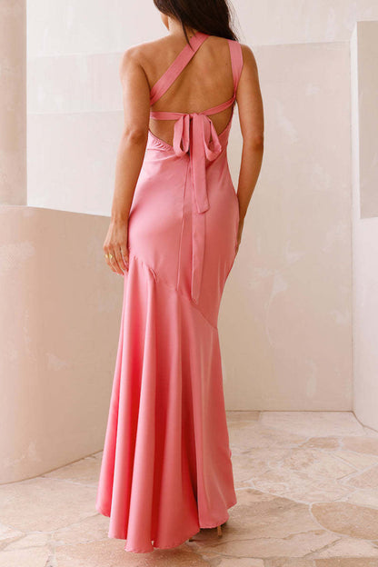 Elegantes vestidos largos con hombros caídos y volantes