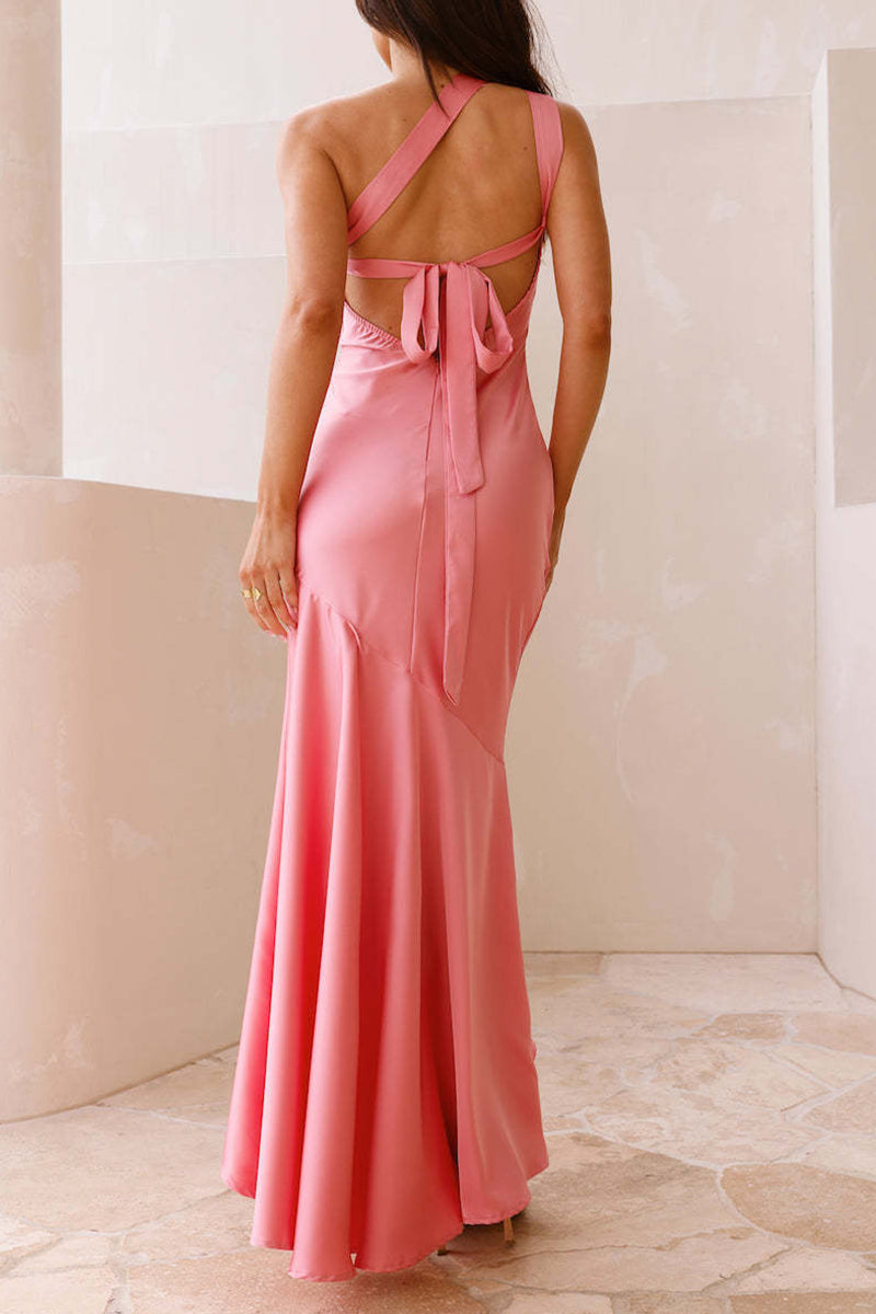 Elegantes vestidos largos con hombros caídos y volantes