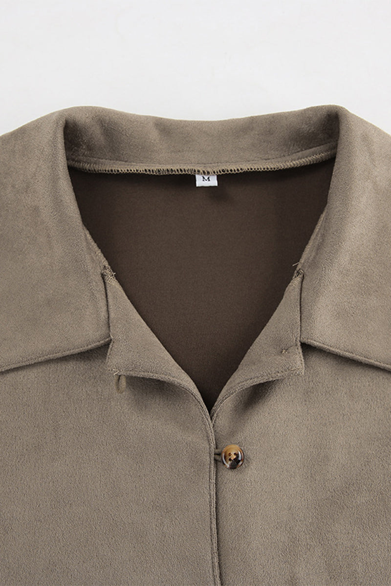 Blusas casuales con botones y cuello vuelto