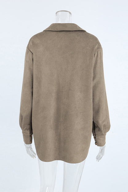 Blusas casuales con botones y cuello vuelto