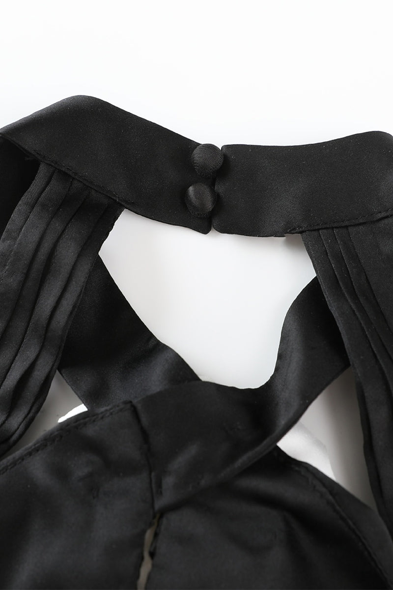Vestidos largos con cuello halter, sexys, sin espalda y con forma de flor