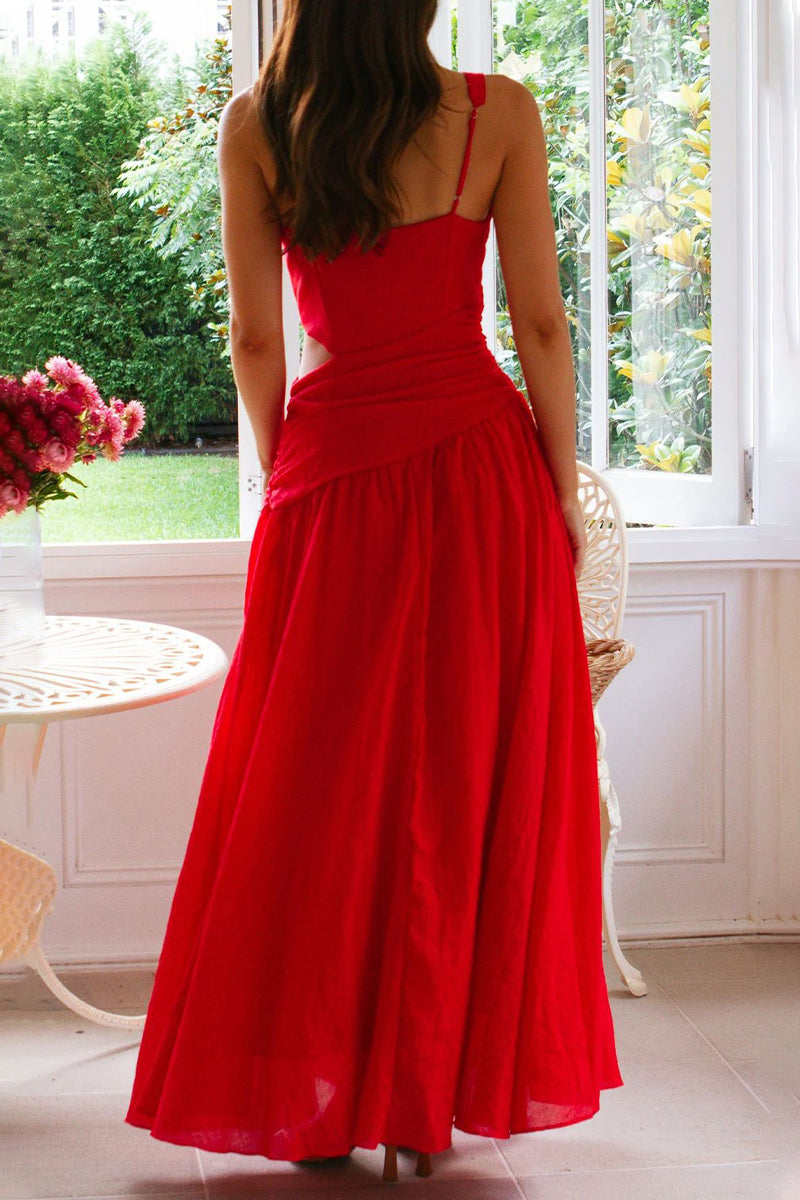 Vestidos sexis sin mangas con escote en V y aberturas