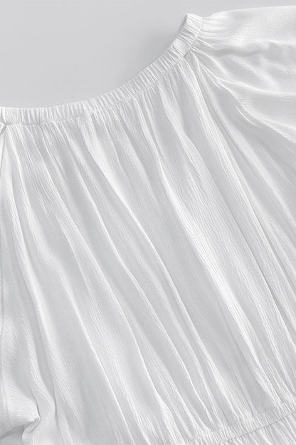 Vestidos sexis de manga larga con hombros descubiertos, fruncidos y encaje