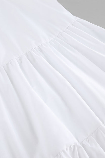 Vestidos casuales sin mangas con cuello redondo y volantes de patchwork