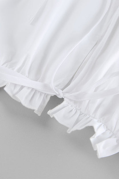 Vestidos casuales sin mangas con cuello redondo y volantes de patchwork