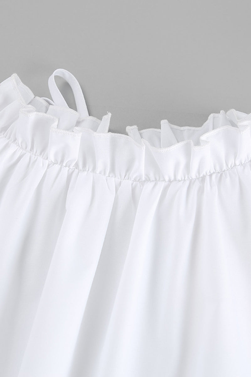 Vestidos casuales sin mangas con cuello redondo y volantes de patchwork