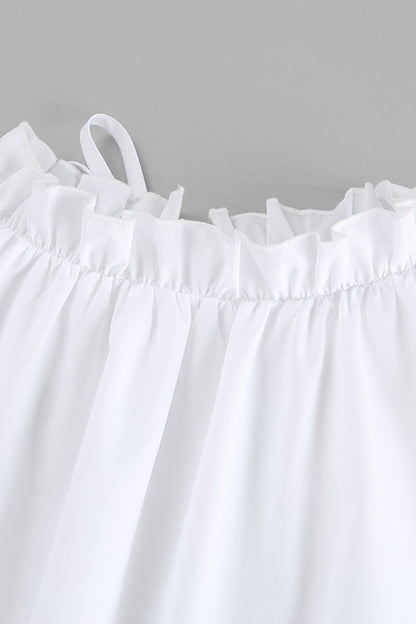 Vestidos casuales sin mangas con cuello redondo y volantes de patchwork