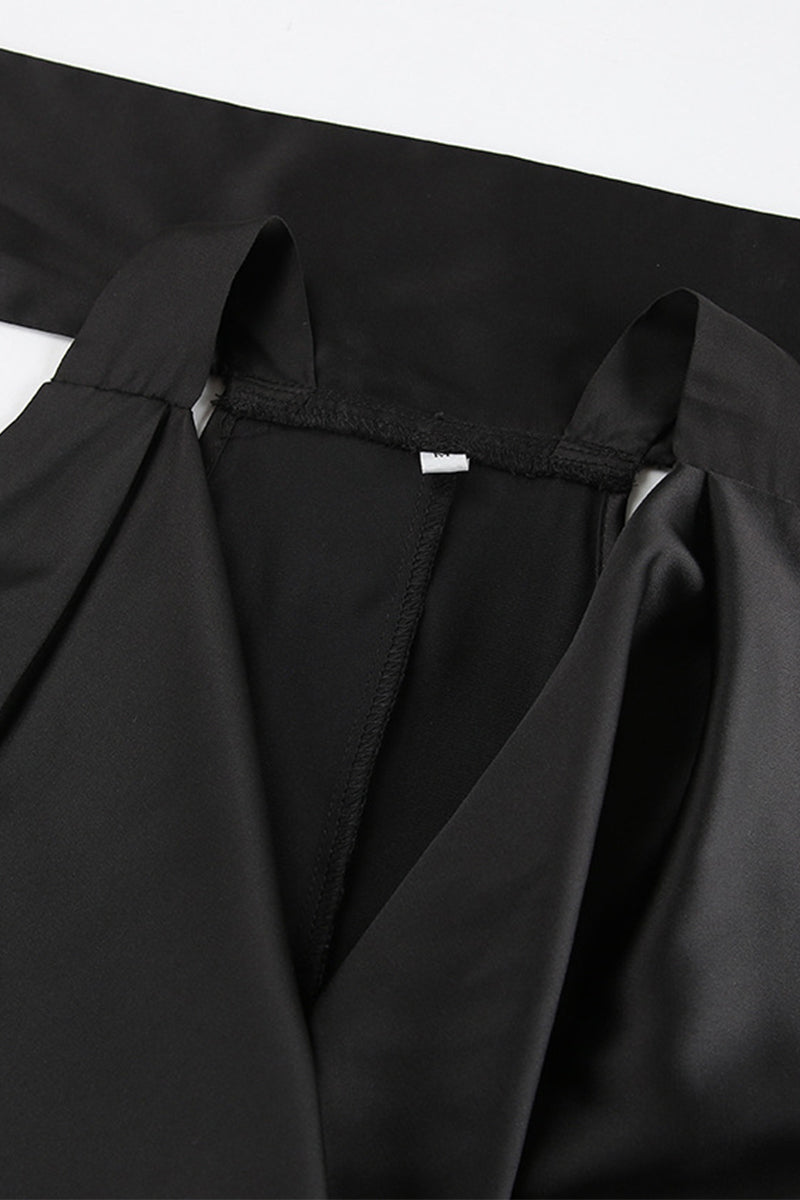 Vestidos sexys de falda de un solo paso con cuello halter y cordones