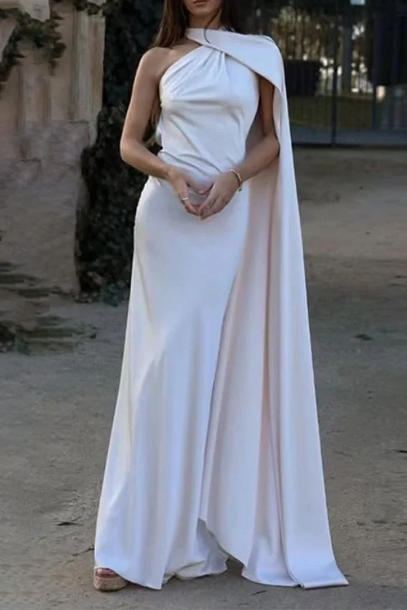 Vestidos de noche sexys con cuello halter irregular (4 colores)