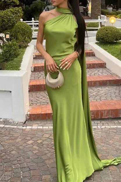 Vestidos de noche sexys con cuello halter irregular (4 colores)
