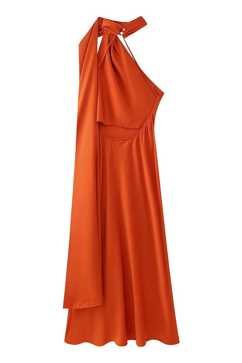 Vestidos de noche sexys con cuello halter irregular (4 colores)