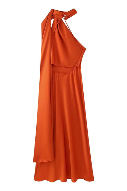 Vestidos de noche sexys con cuello halter irregular (4 colores)