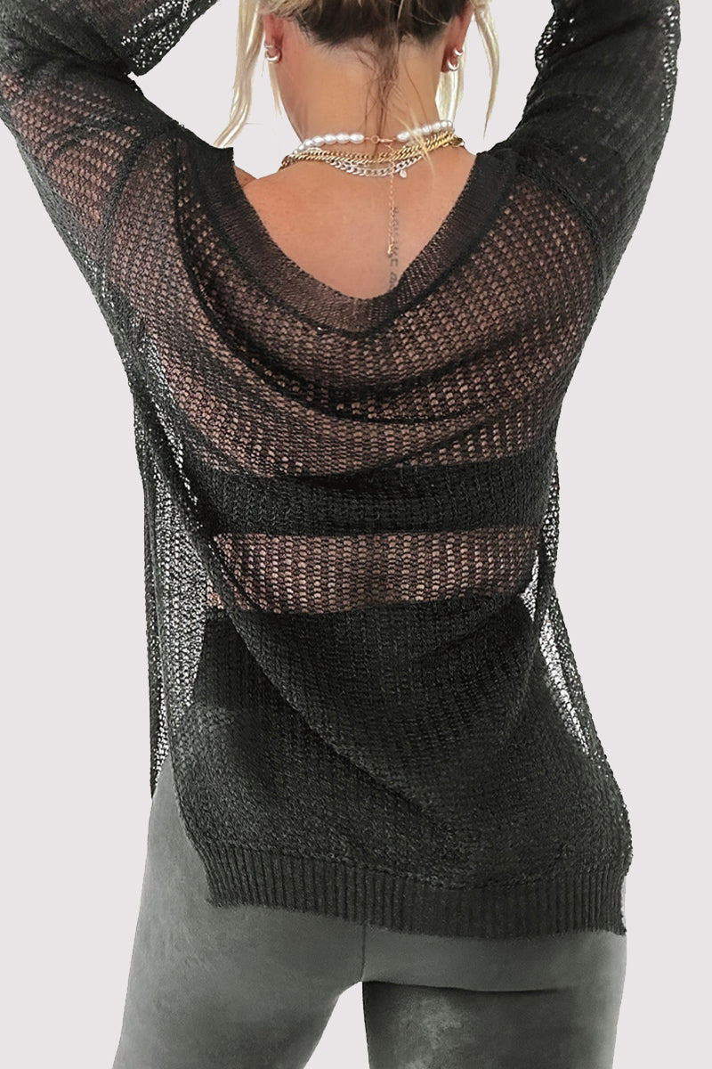 Tops sexys de color sólido con hombros descubiertos y aberturas