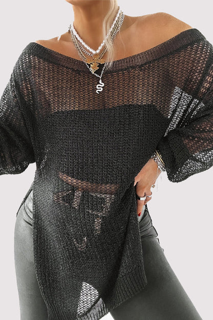 Tops sexys de color sólido con hombros descubiertos y aberturas