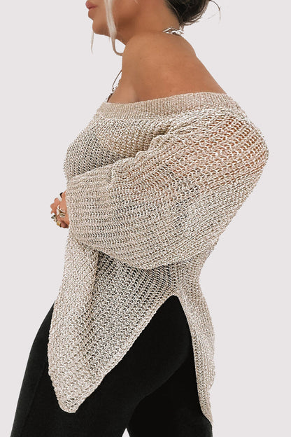 Tops sexys de color sólido con hombros descubiertos y calados