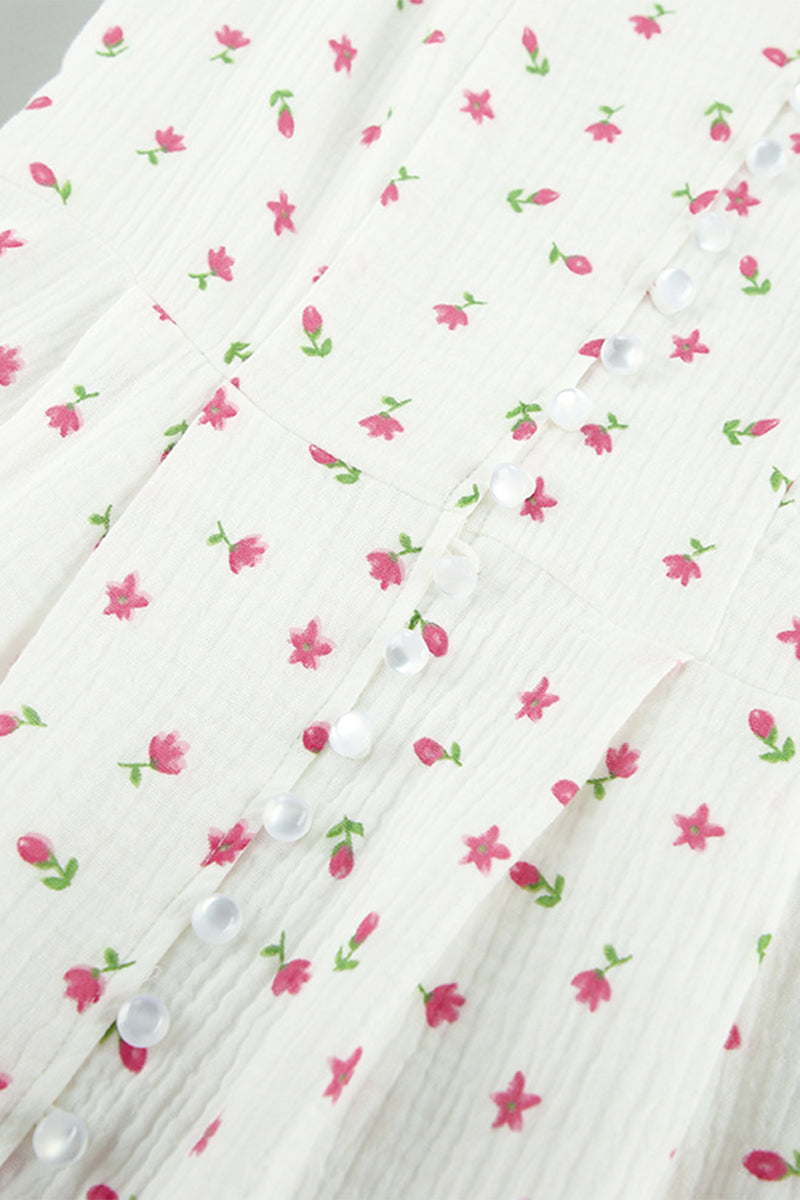 Sexy Flowers Buttons Off Shoulder A Line Dresses