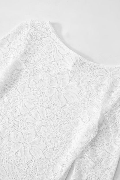Vestidos sexys de encaje transparente con cuello redondo y corte A