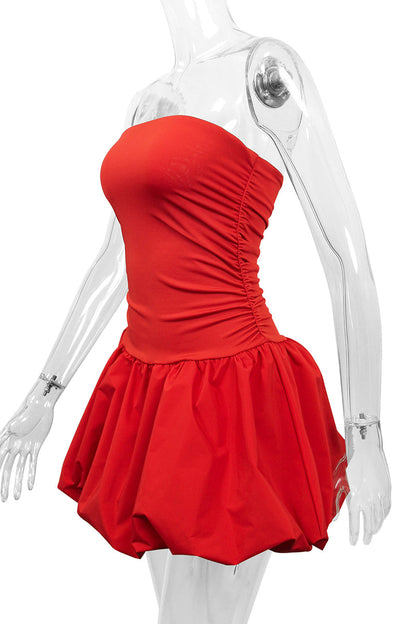 Vestidos sexys fruncidos sin tirantes