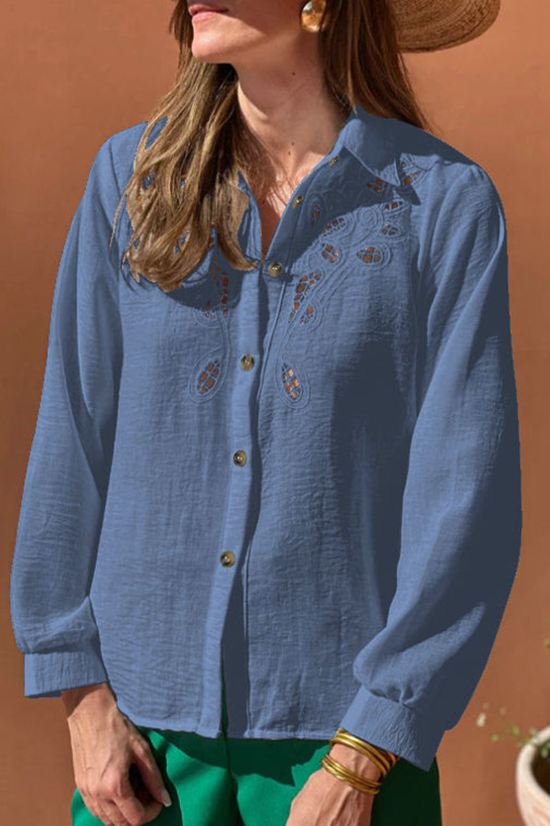 Blusas casuales con cuello vuelto y aberturas (4 colores)
