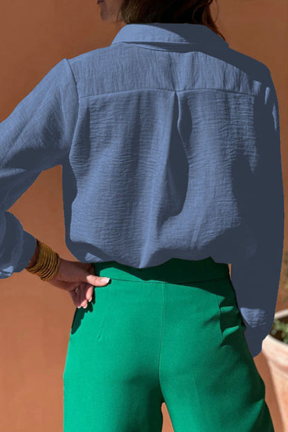 Blusas casuales con cuello vuelto y aberturas (4 colores)