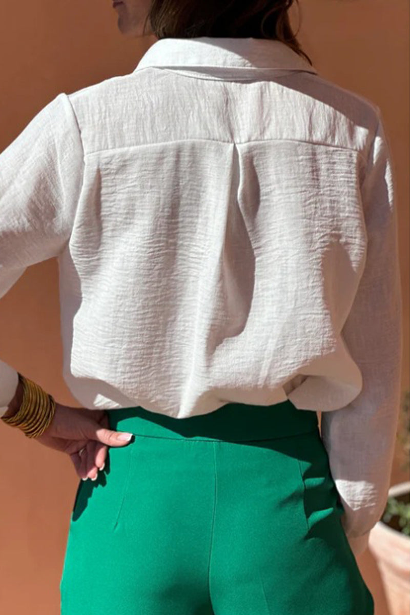Blusas casuales con cuello vuelto y aberturas (4 colores)