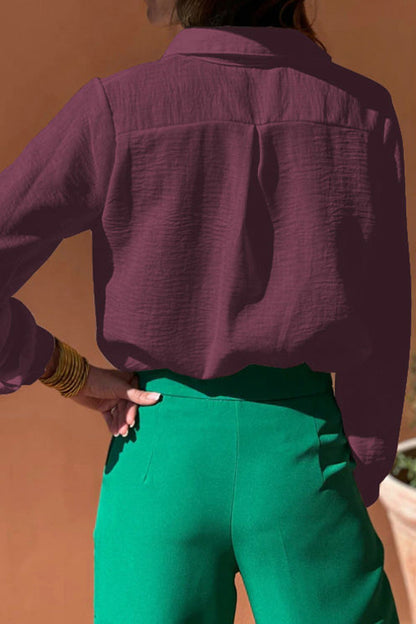 Blusas casuales con cuello vuelto y aberturas (4 colores)