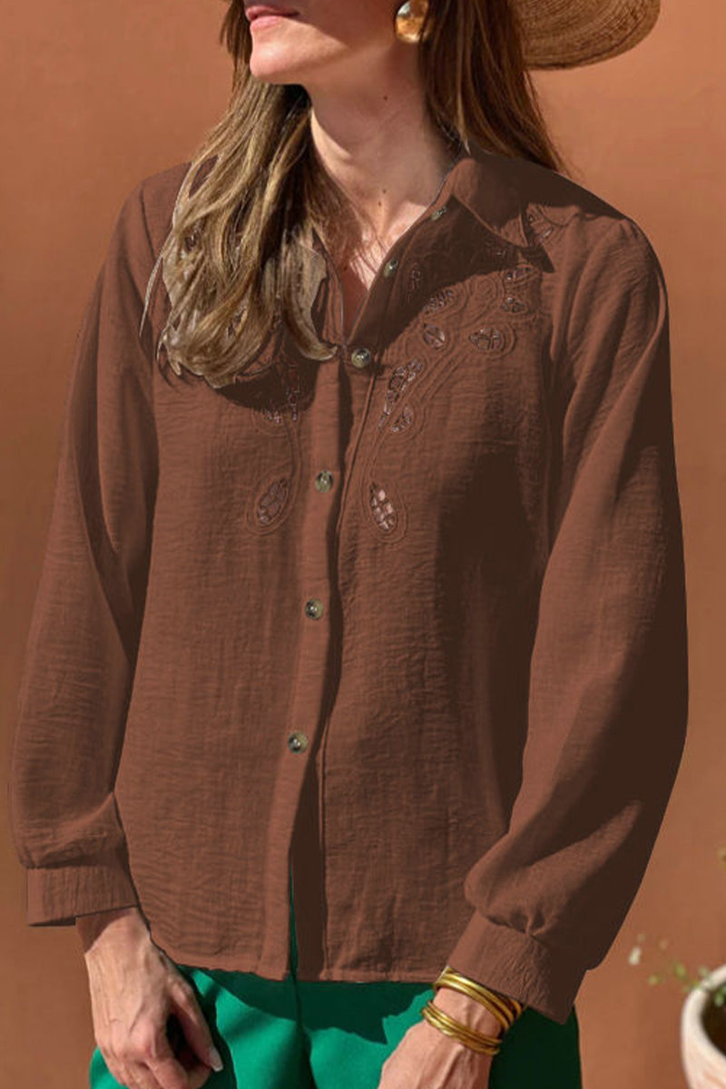 Blusas casuales con cuello vuelto y aberturas (4 colores)
