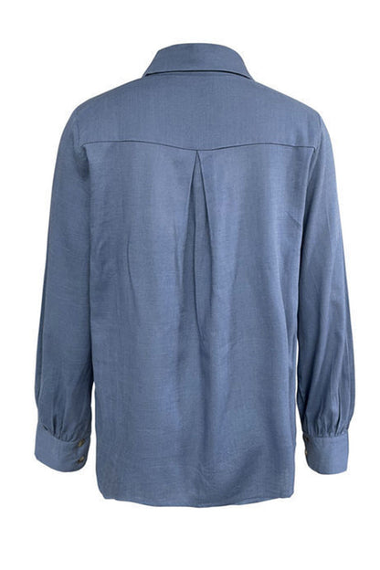 Blusas casuales con cuello vuelto y aberturas (4 colores)