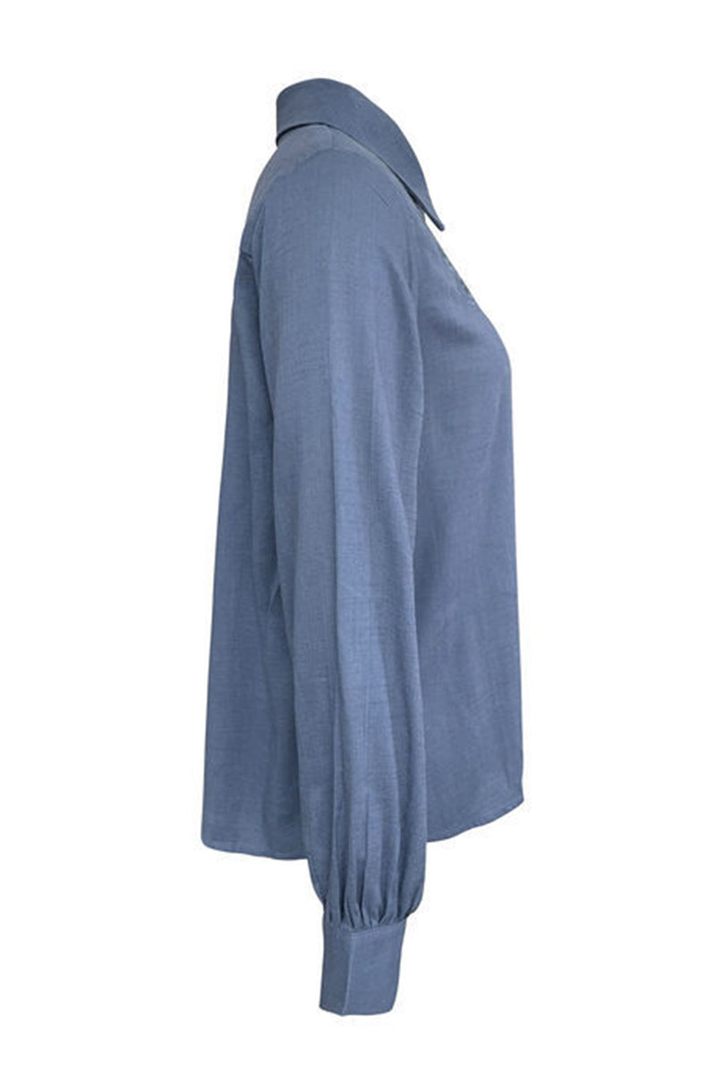 Blusas casuales con cuello vuelto y aberturas (4 colores)
