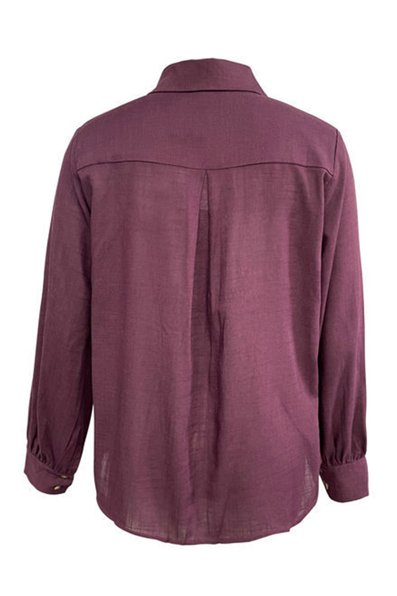 Blusas casuales con cuello vuelto y aberturas (4 colores)