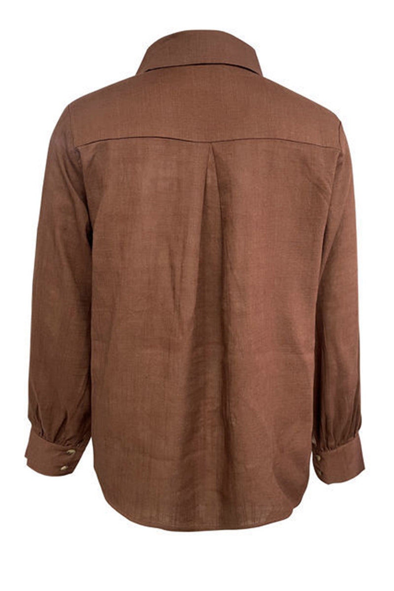 Blusas casuales con cuello vuelto y aberturas (4 colores)