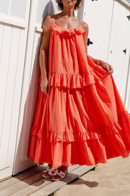Vestidos sexys con volantes y escote en U (5 colores)