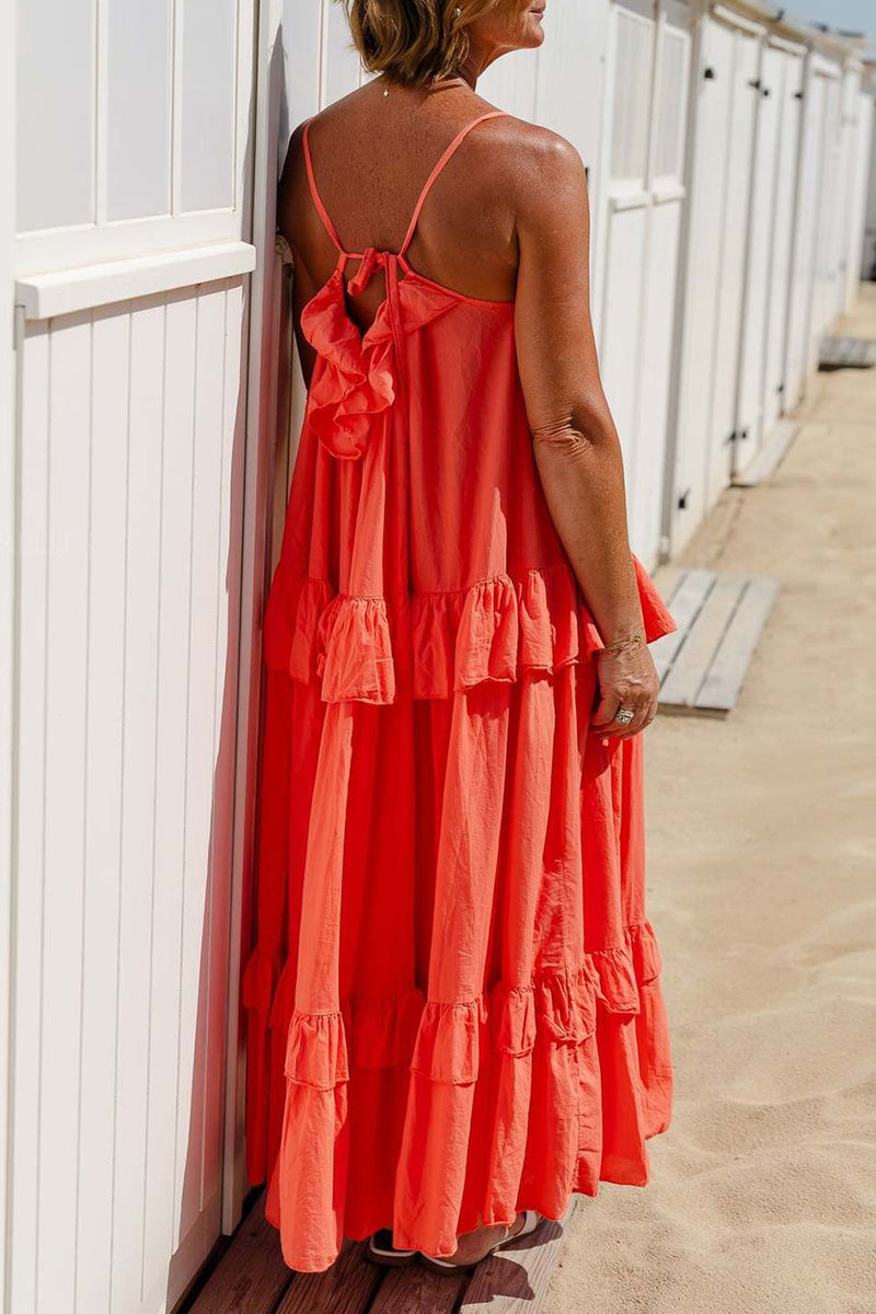 Vestidos sexys con volantes y escote en U (5 colores)