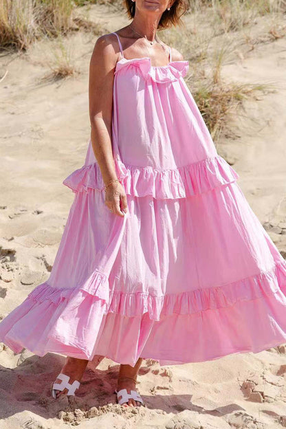 Vestidos sexys con volantes y escote en U (5 colores)