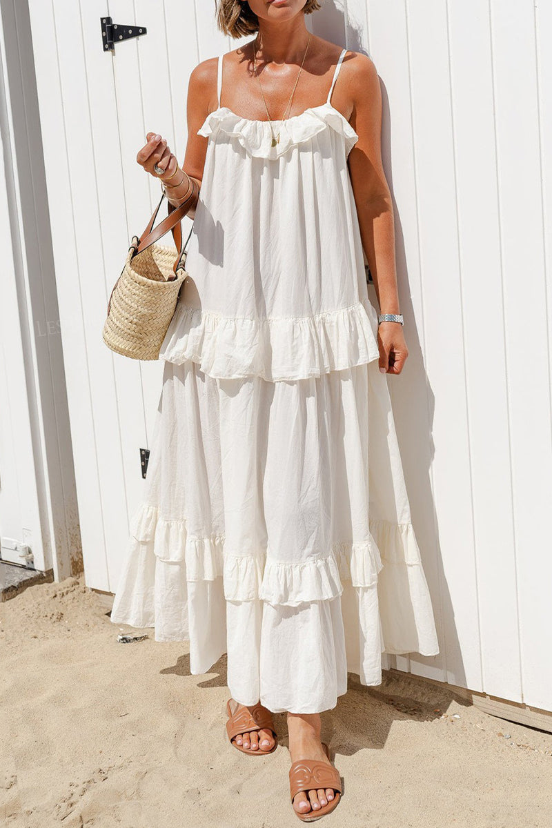 Vestidos sexys con volantes y escote en U (5 colores)