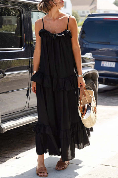 Vestidos sexys con volantes y escote en U (5 colores)