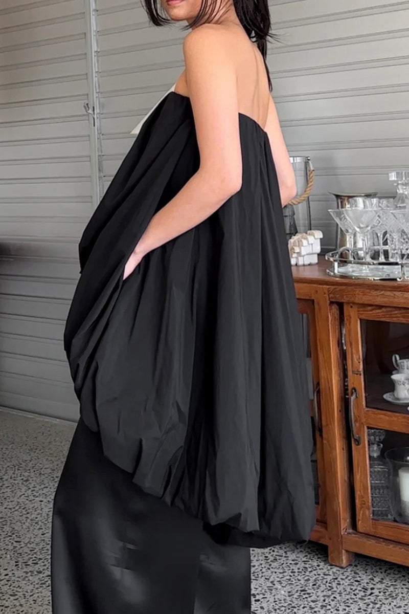 Vestidos sexys fruncidos irregulares sin tirantes