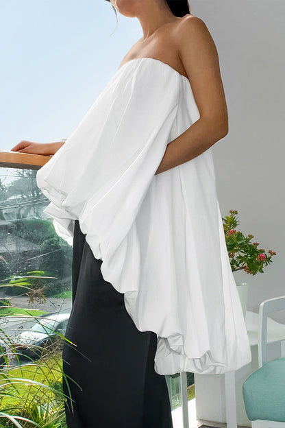 Vestidos sexys fruncidos irregulares sin tirantes