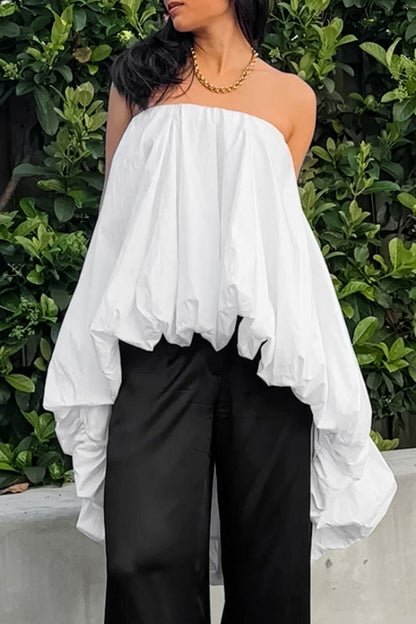 Vestidos sexys fruncidos irregulares sin tirantes