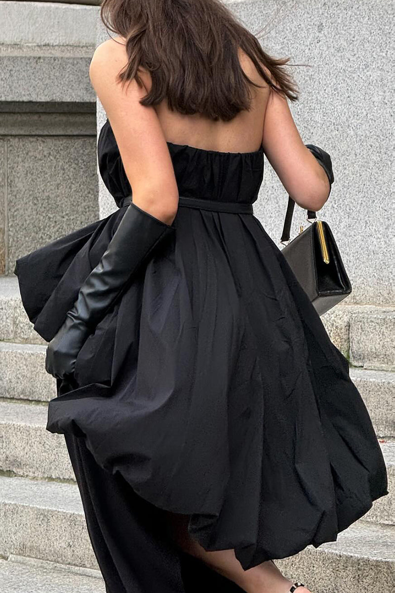 Vestidos sexys fruncidos irregulares sin tirantes