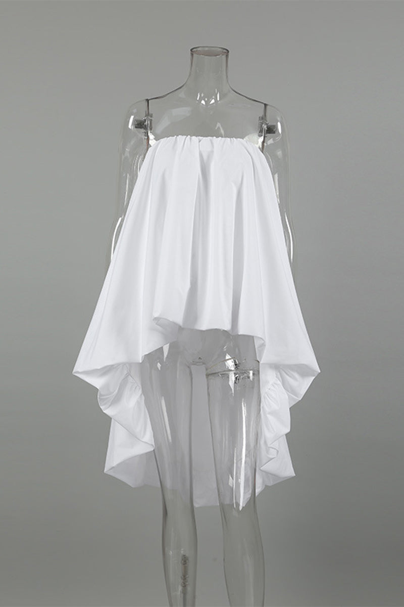 Vestidos sexys fruncidos irregulares sin tirantes