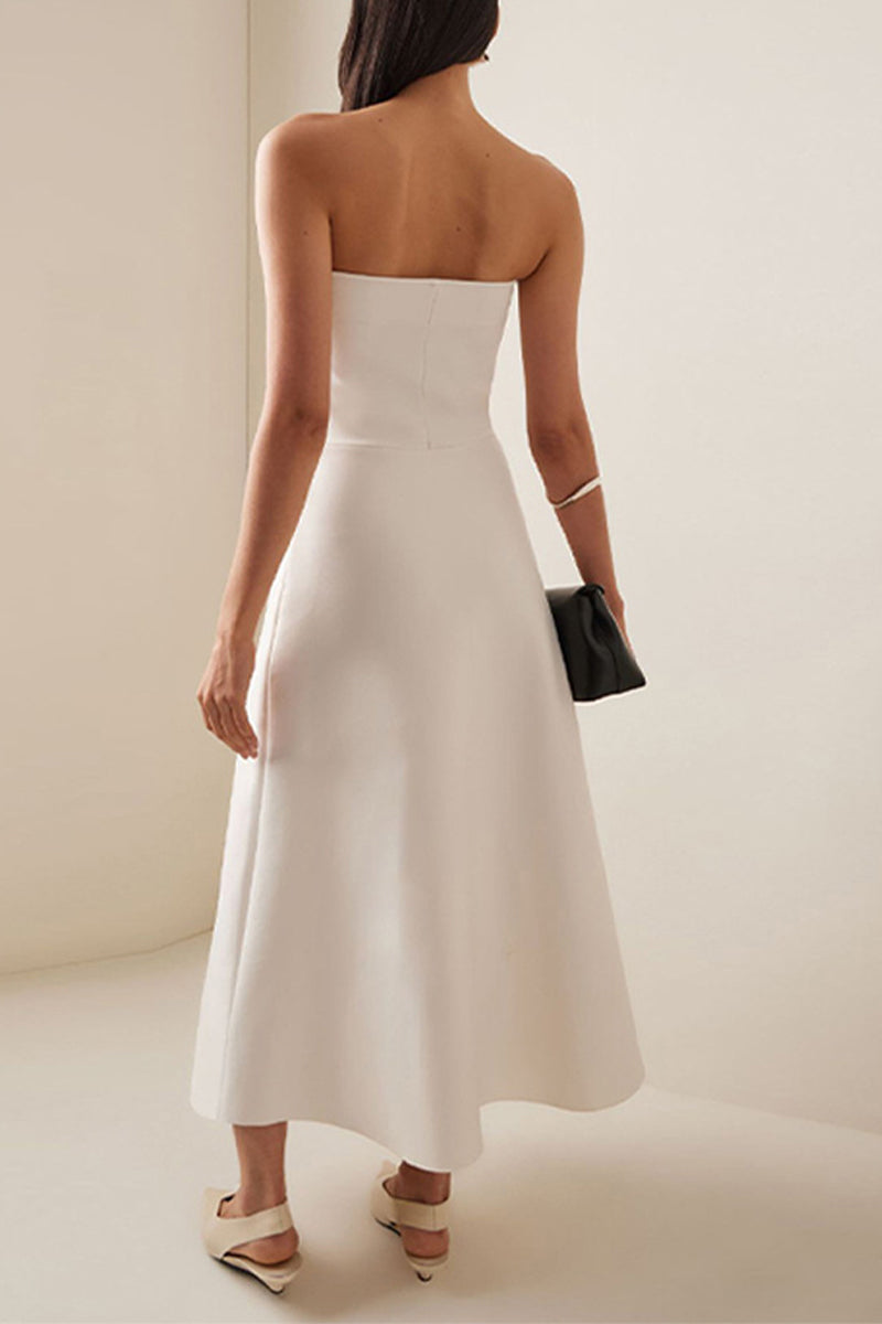 Vestidos sexys fruncidos sin tirantes