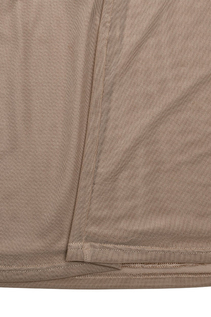 Vestidos sexys de malla fruncida con cuello alto y falda cruzada