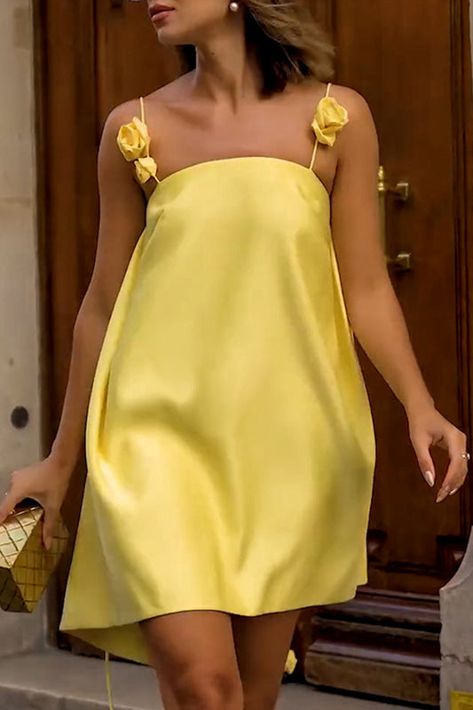 Vestidos sexis con escote cuadrado y forma de flor