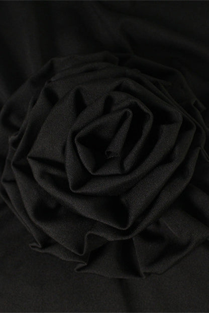 Vestidos sexis con escote alto, falda de un solo paso y espalda descubierta con flores