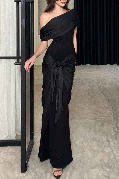 Vestidos largos sexys con hombros descubiertos y espalda descubierta