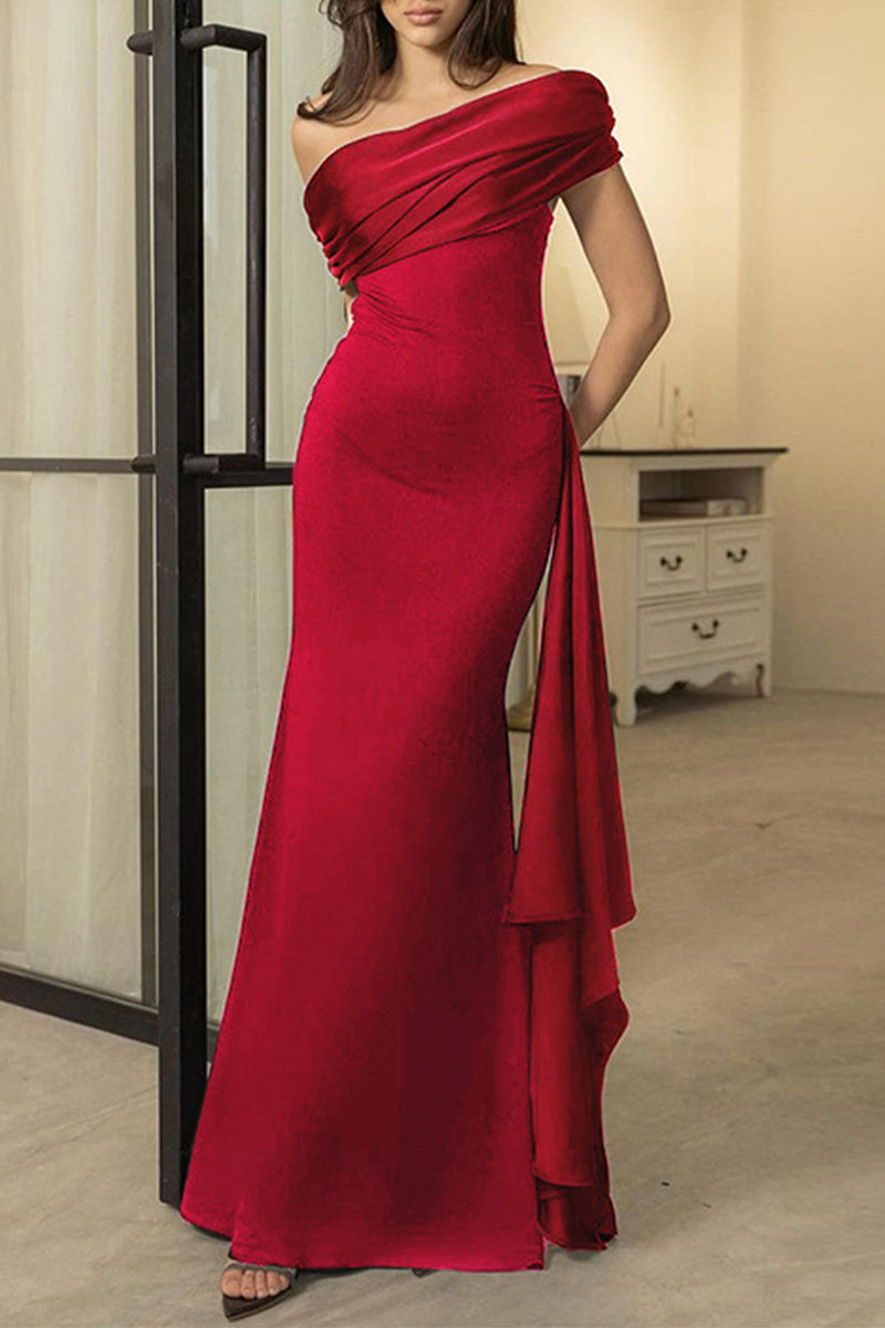 Vestidos largos sexys con hombros descubiertos y espalda descubierta