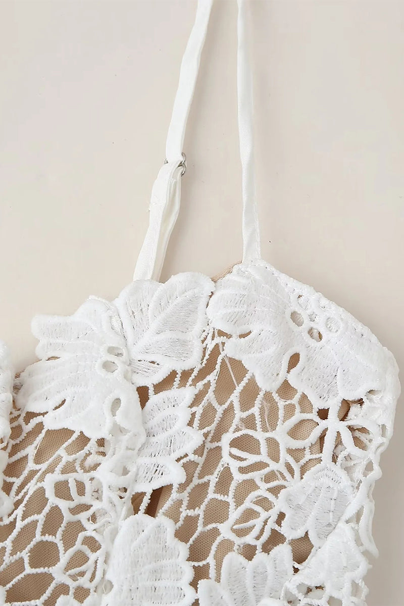 Vestidos largos con escote en V y diseño de tirantes de encaje sexy