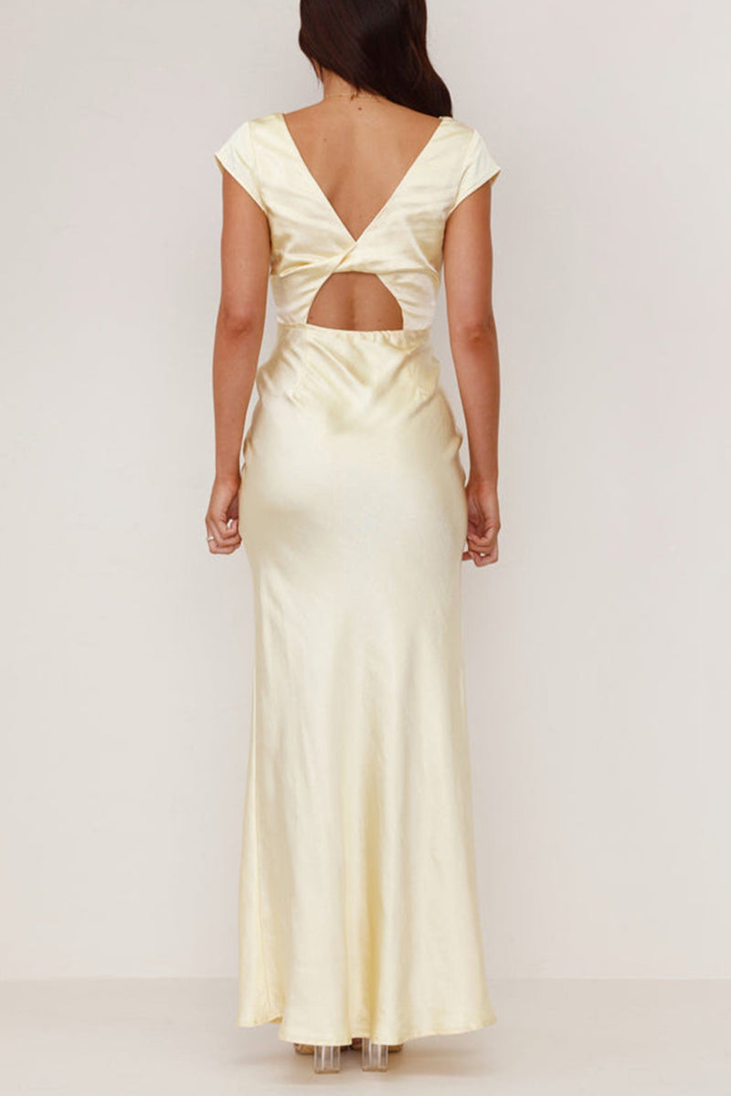 Vestidos largos sexys con escote en V y espalda descubierta (3 colores)